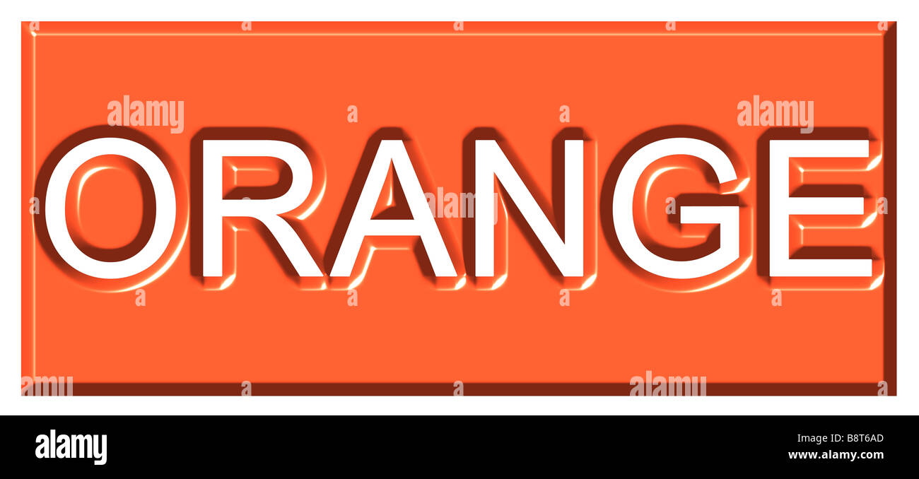 3d orange badge Stock Photo Alamy