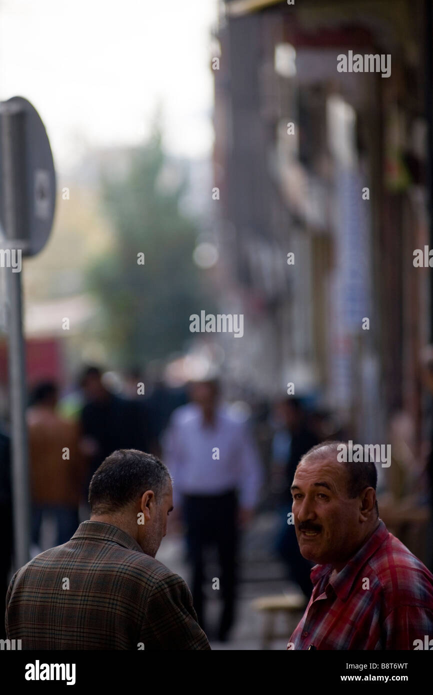 Discussion in the streets of Istanbul. Stock Photo