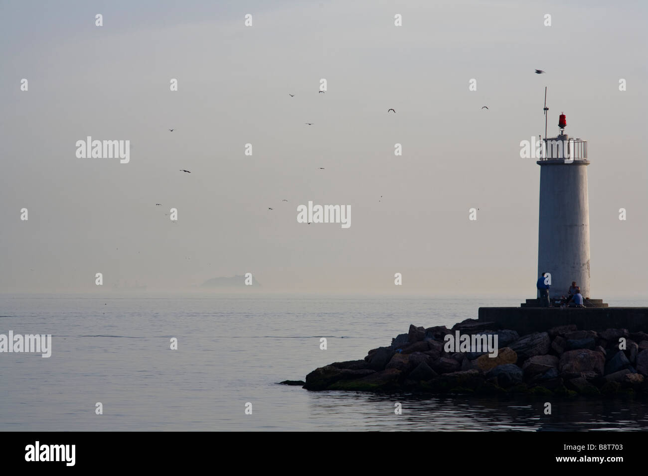 A lighthouse on the Bosphorus, Istanbul, Turkey. Stock Photo