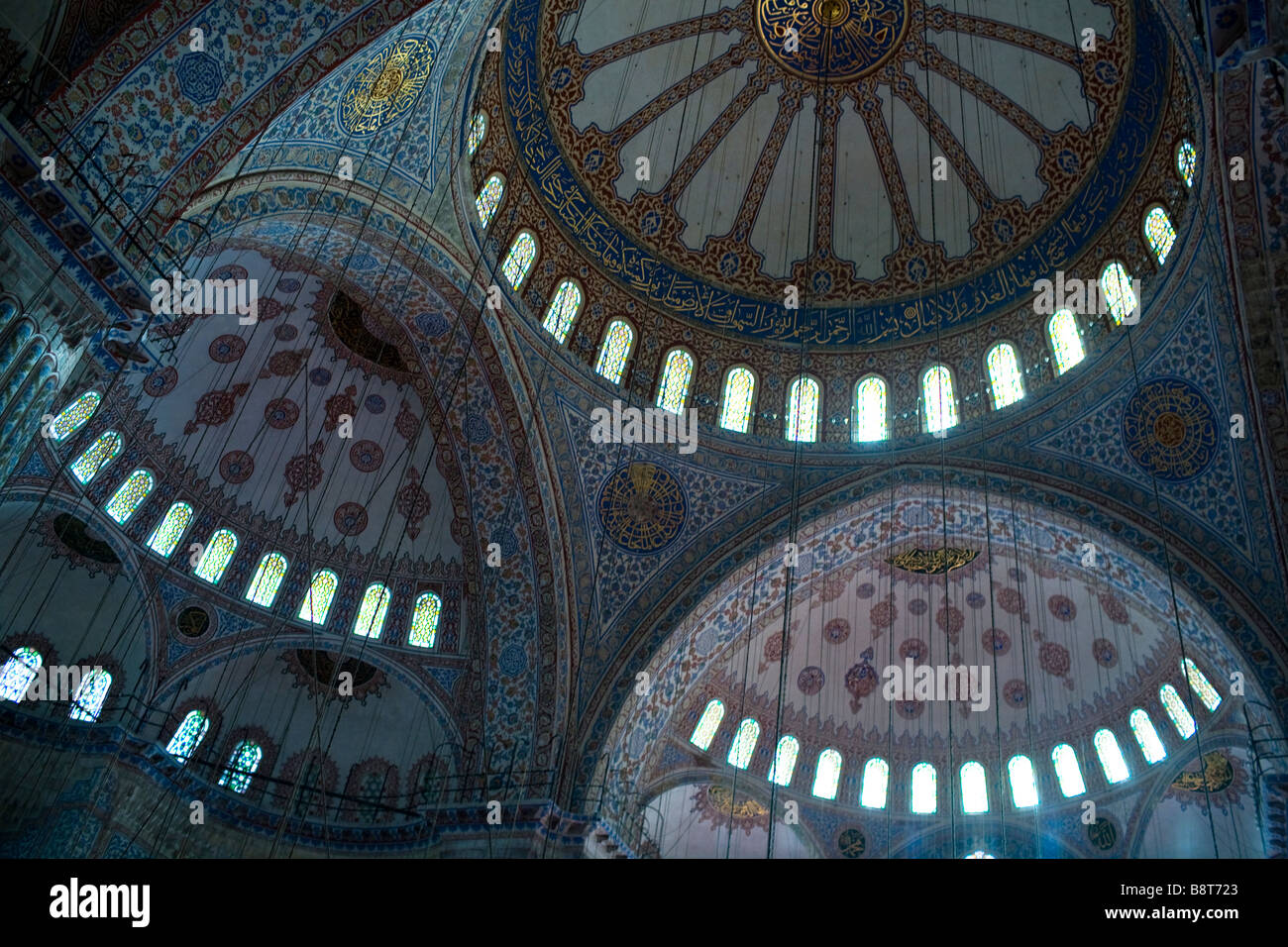 Interior of the Sultan Ahmed Blue Mosque in Istanbul, Turkey Stock ...