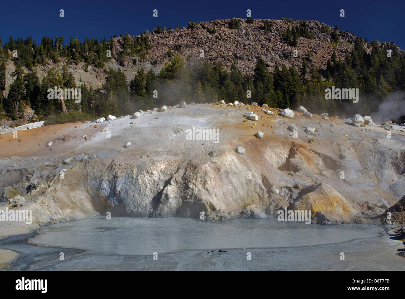 Big Boiler pool at Bumpass Hell area in Lassen Volcanic National Park ...