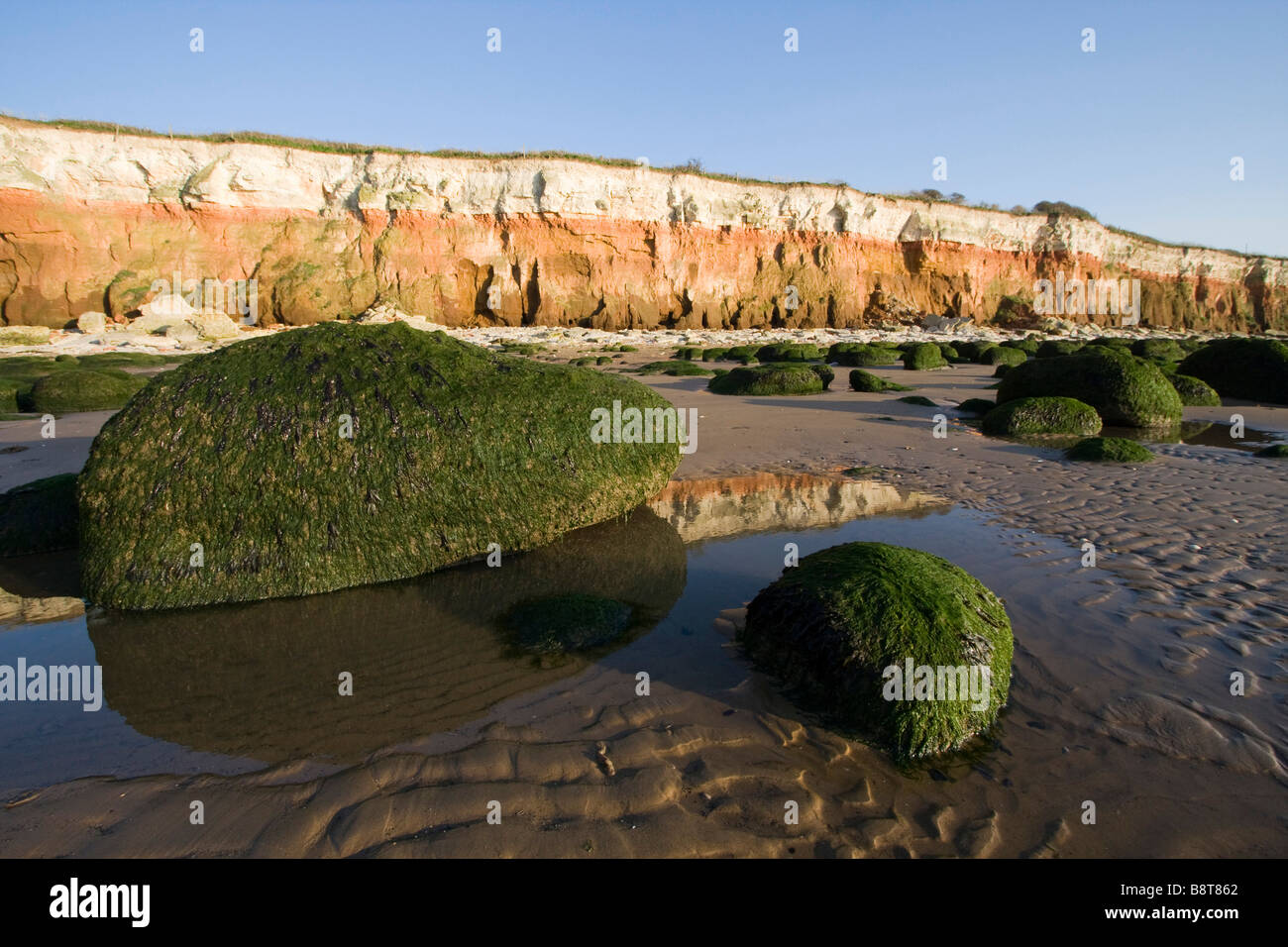 hunstanton norfolk cliff strata from beach east anglia england uk gb Stock Photo - Alamy