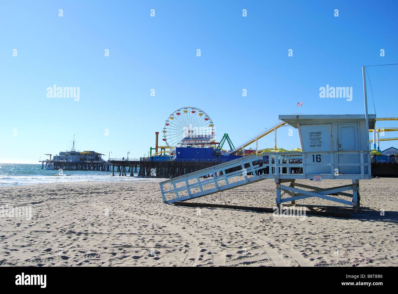 Santa Monica Pier, Santa Monica, Los Angeles, California, United States of America Stock Photo