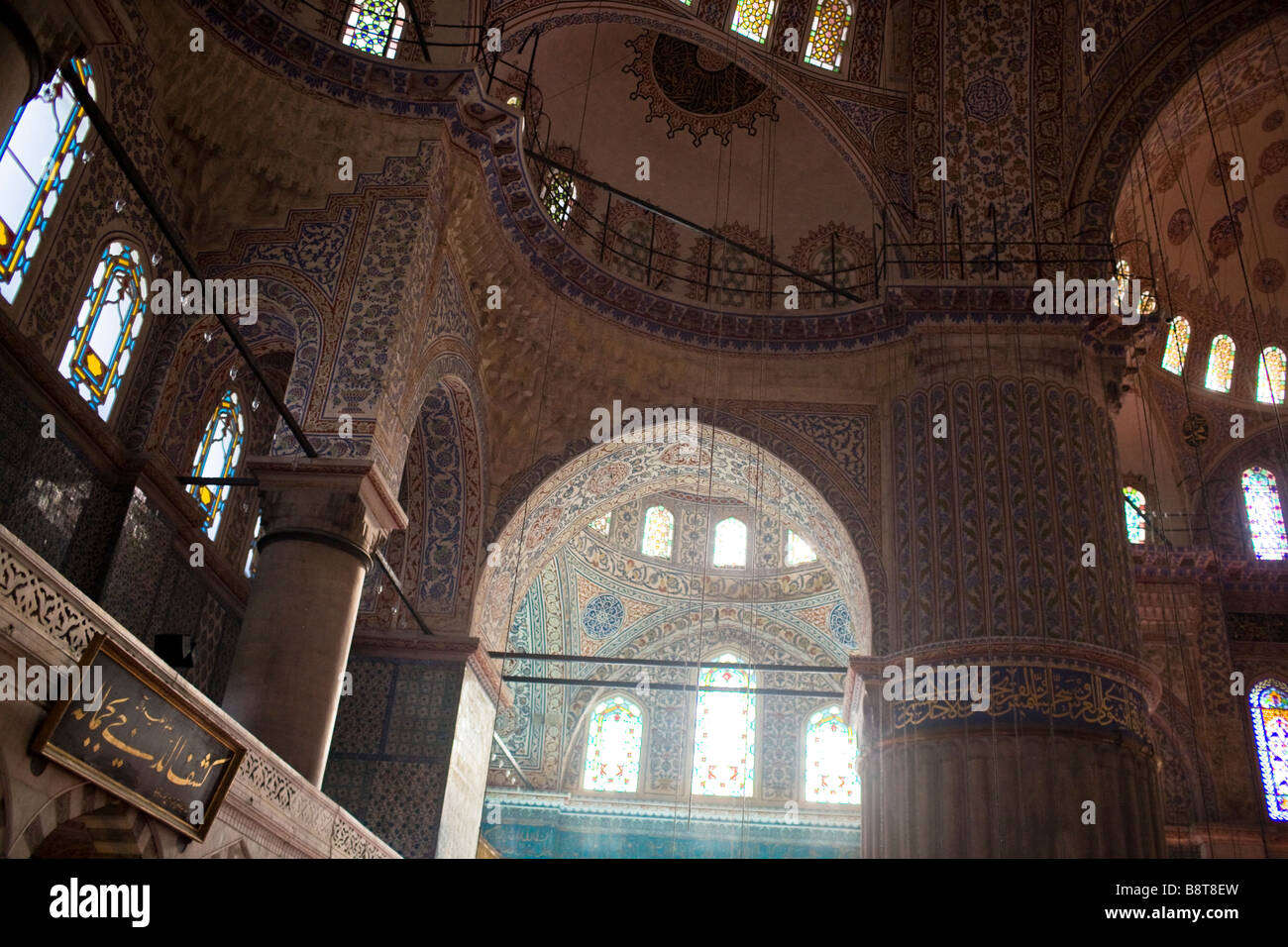Interior of the Sultan Ahmed Blue Mosque in Istanbul, Turkey Stock ...