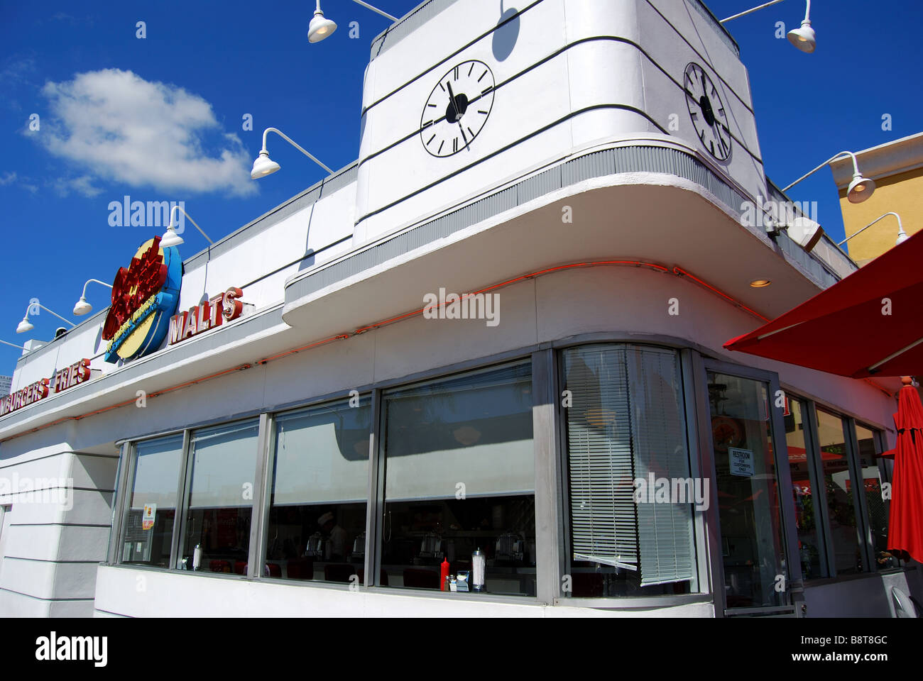 Johnny Rockets Original Hamburger Diner, Hollywood, Melrose Avenue, Los Angeles, California, United States of America Stock Photo