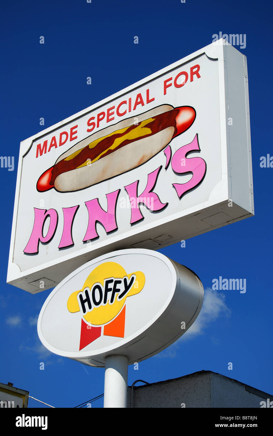 Retro sign at Pink's Hot Dogs stand, North La Brea Avenue, Hollywood
