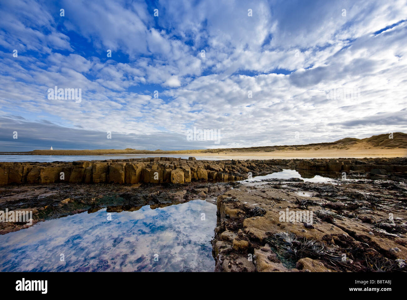 Sandham Bay, Holy Island of Lindisfarne, Northumbria UK Stock Photo