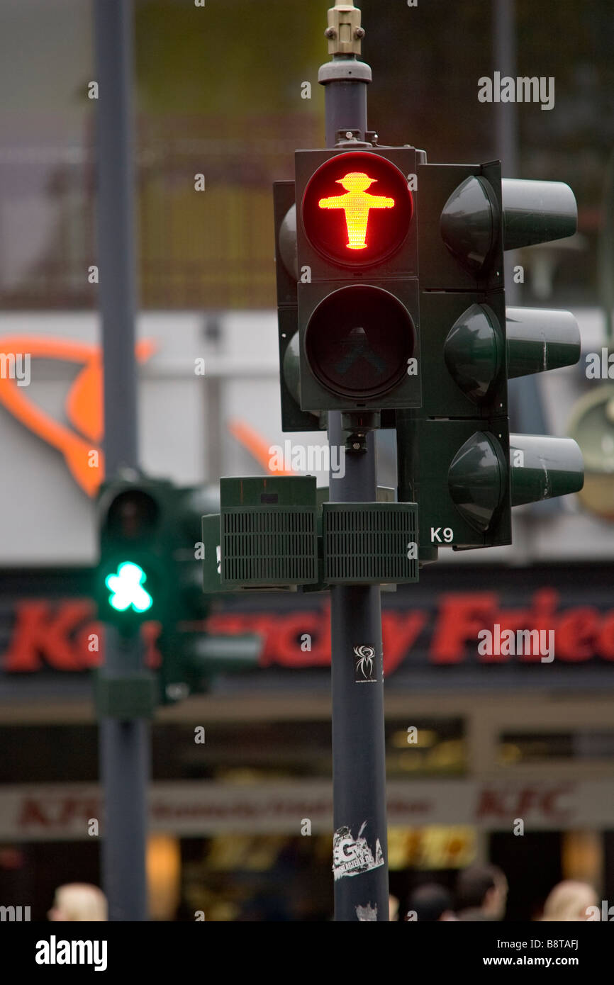 The traffic lights for pedestrians in the streets of Berlin. Germany