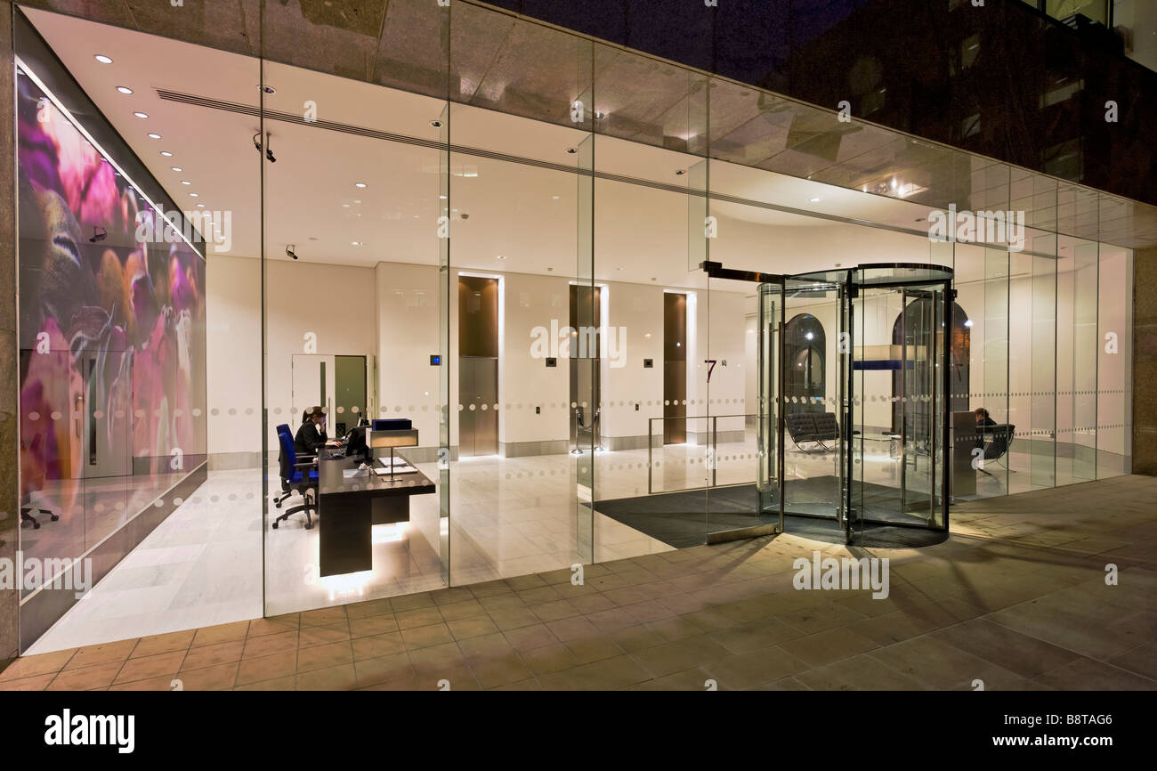 Modern office receptions at Devonshire Square in the City of London Stock Photo