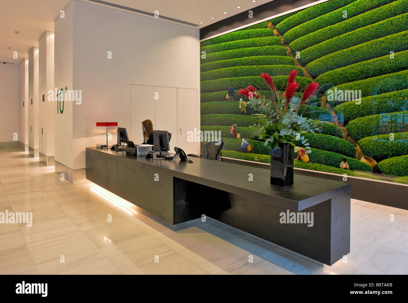Modern office reception at Devonshire Square in the City of London Stock Photo