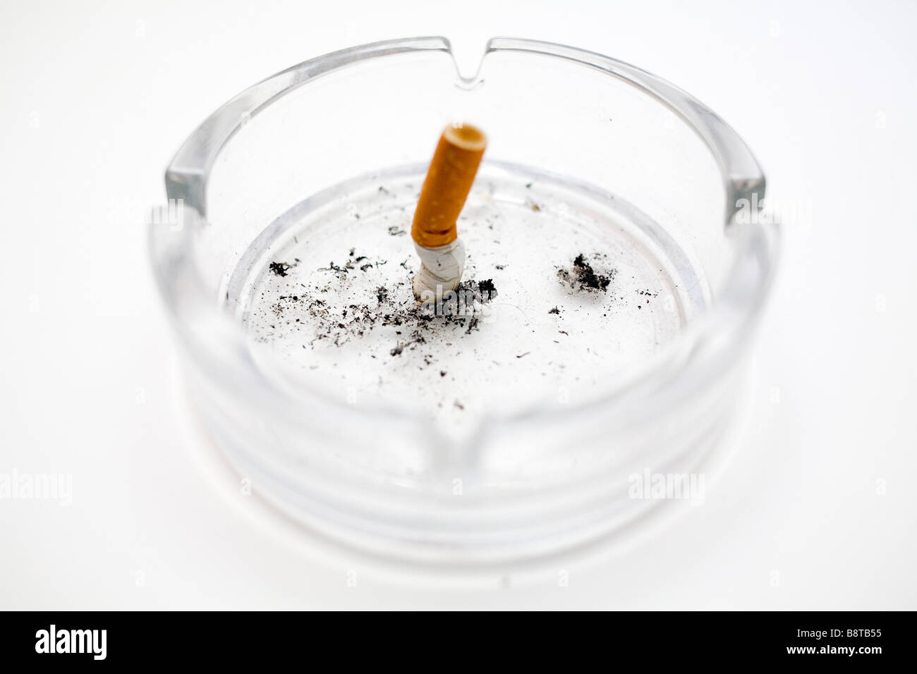 One cigarette in an ash tray Stock Photo Alamy