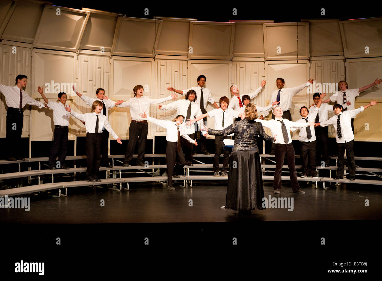 middle school boys' choir concert, Cairo American College, Cairo, Egypt Stock Photo