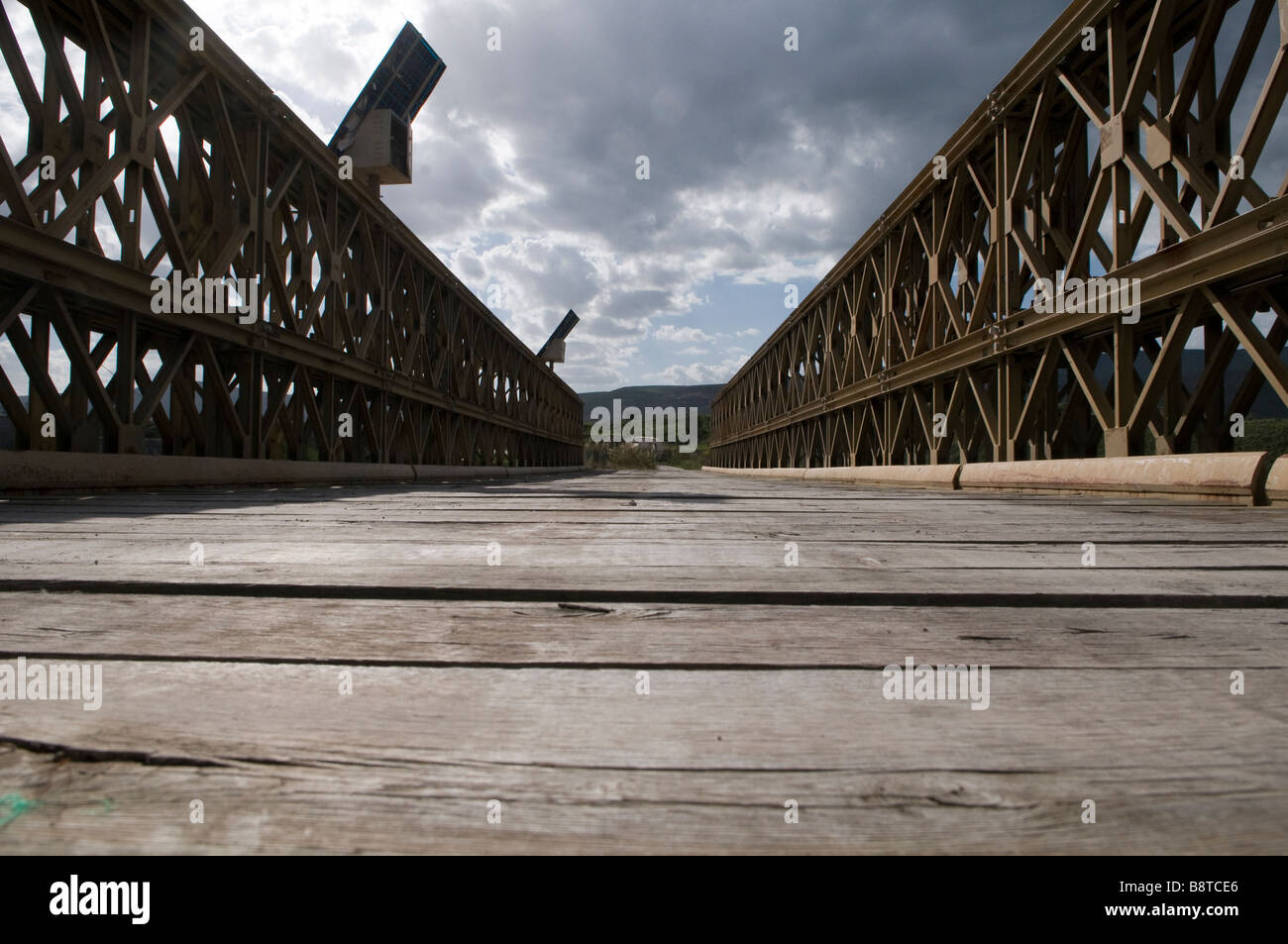 Old bridge in Al-Baqoura bordering the Jordan River between Israel and 