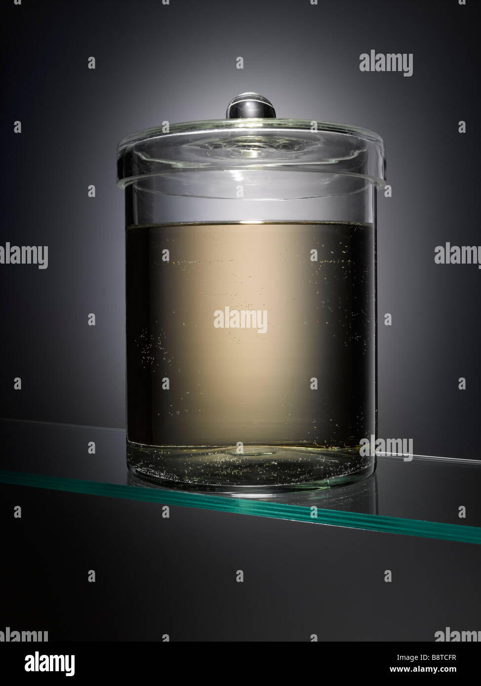 An empty specimen jar Stock Photo