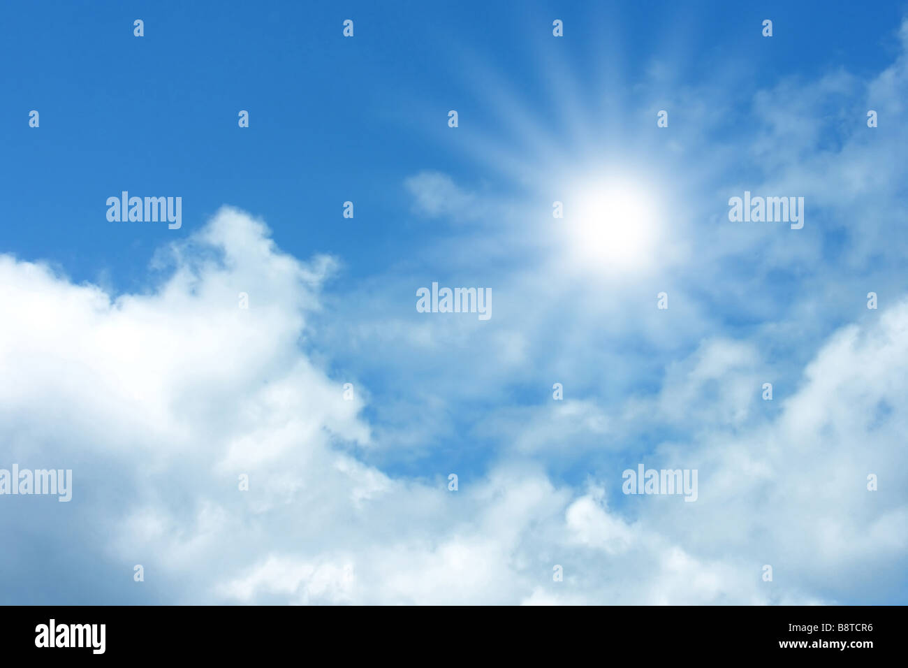 Background of blue sky with fluffy white clouds Stock Photo - Alamy