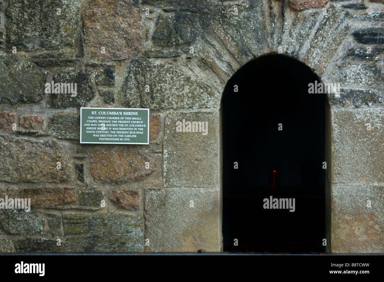 Entrance to the Shrine of Saint Columba on the Isle of Iona Stock Photo