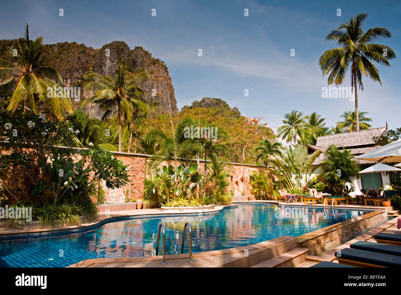 Railay Beach West: Hotel Pool Stock Photo