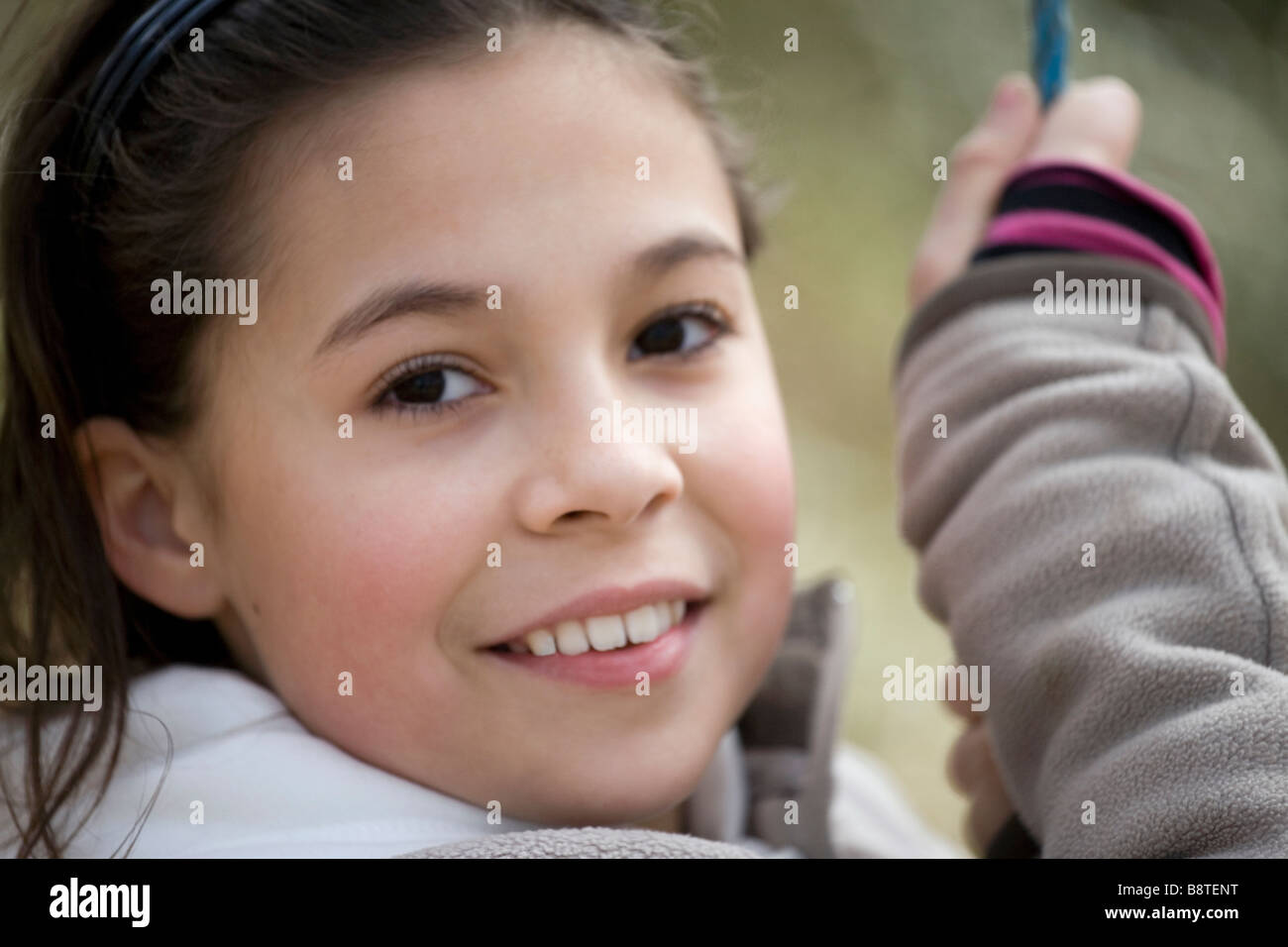 Child Fun Girl Happy Kid Smile Smiling Swing Young Stock Photo