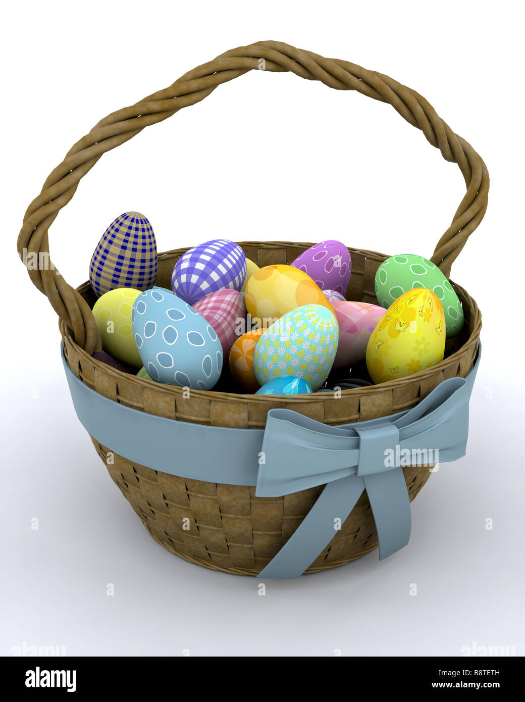 Basket of Easter eggs Stock Photo Alamy
