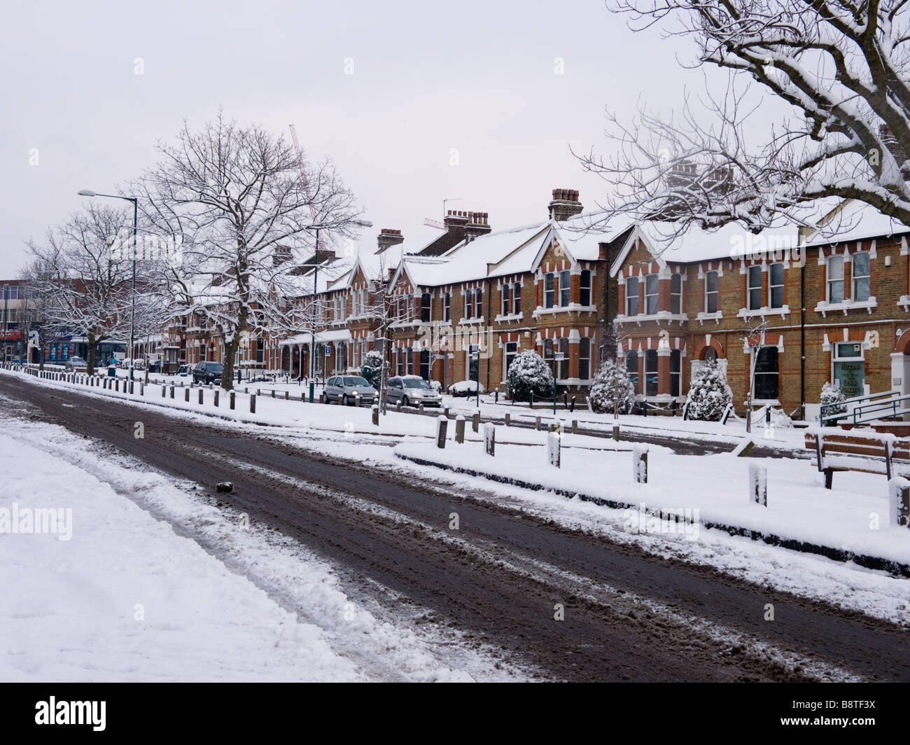 Snow covered London Stock Photo