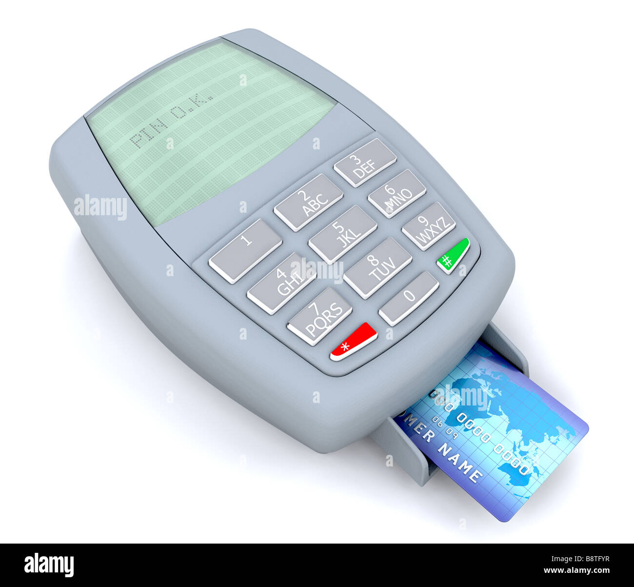 3d render of a credit card transaction pin approval Stock Photo Alamy