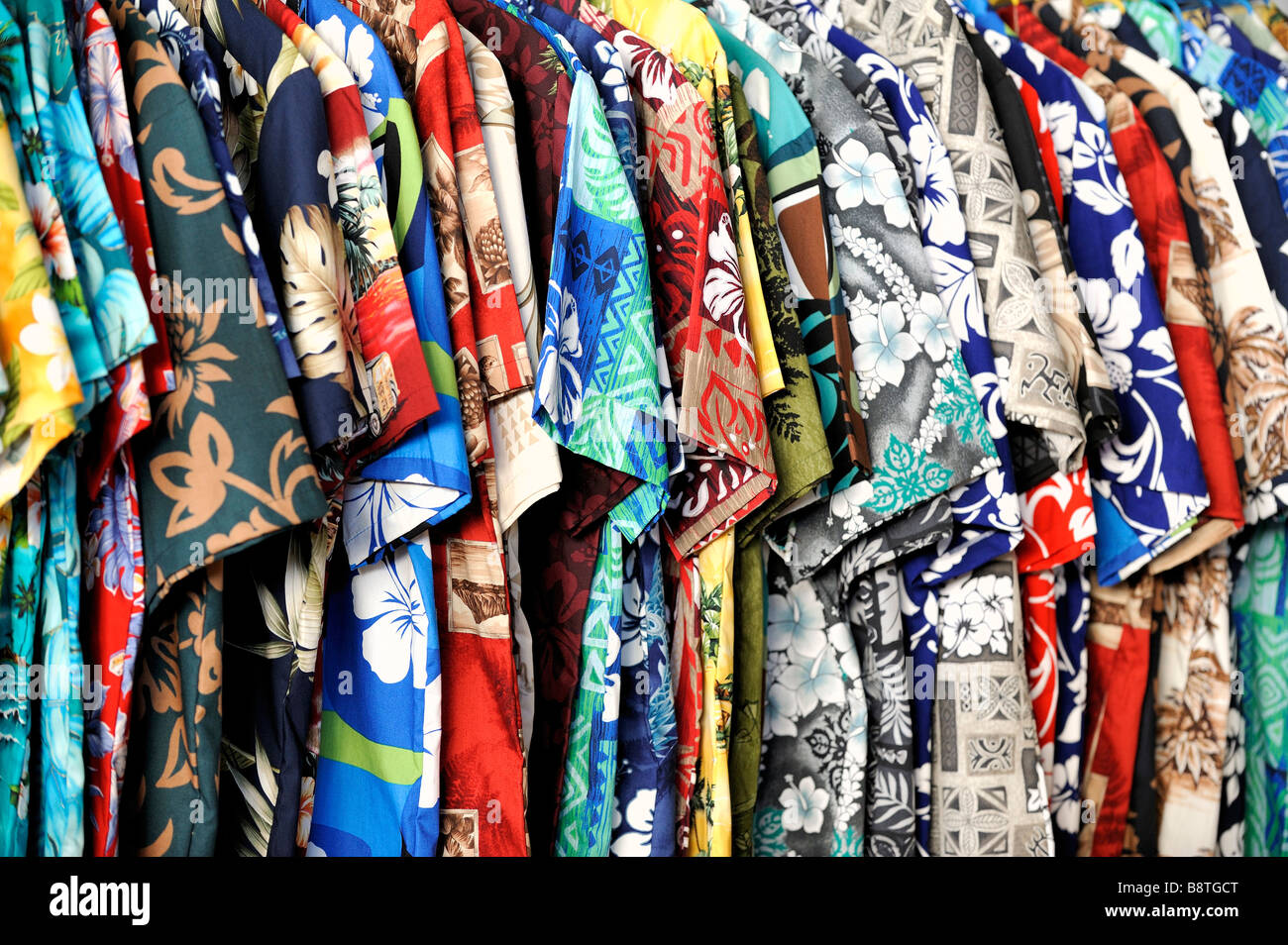 Tahitian short sleeved shirts Stock Photo