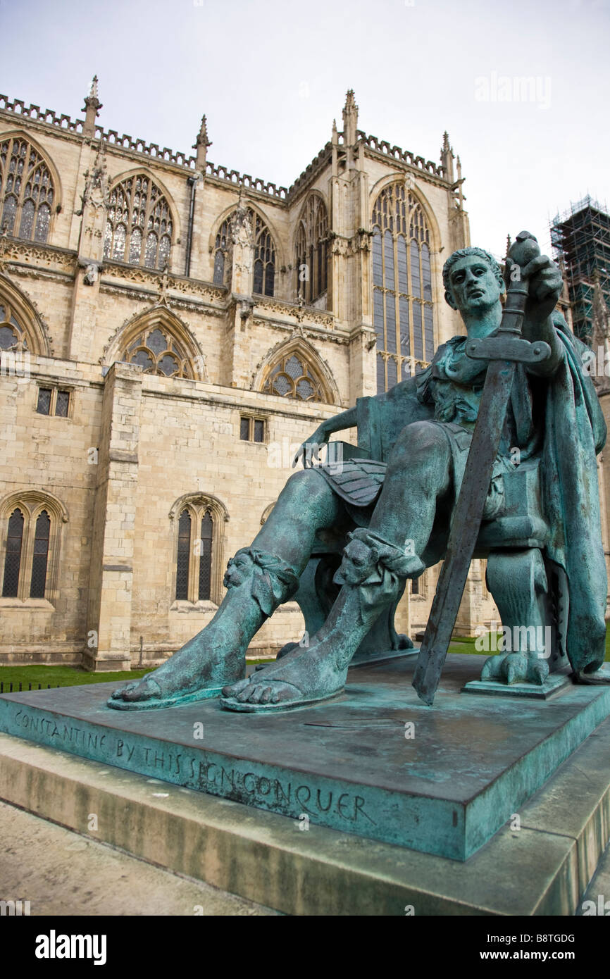 Constantine The Great statue outside York Minster Stock Photo Alamy