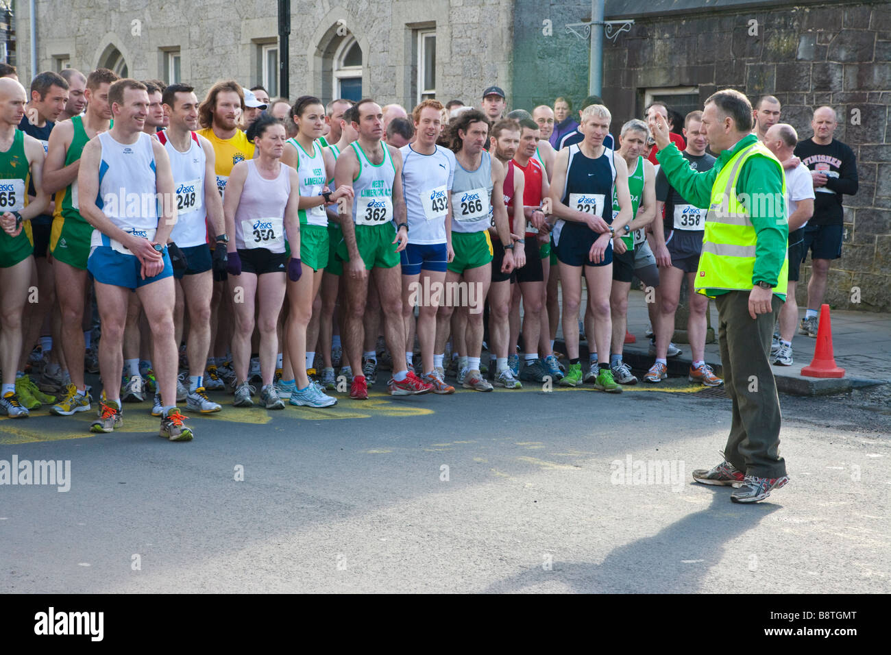 Race Starter giving instructions, Ireland Stock Photo Alamy