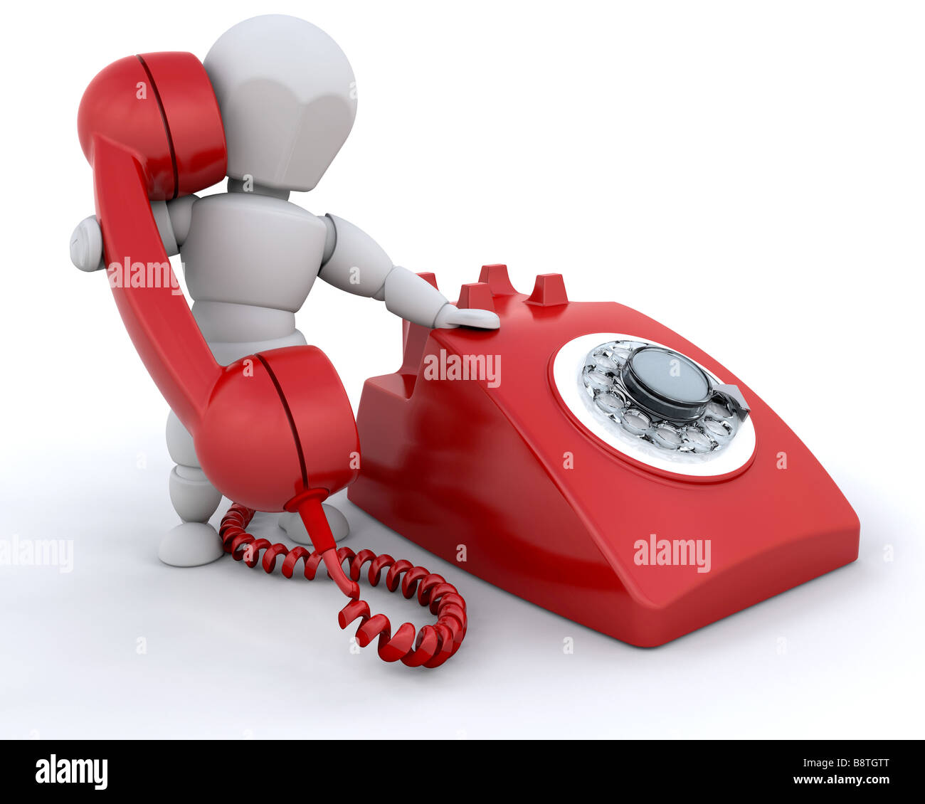 Person talking on retro styled telephone Stock Photo