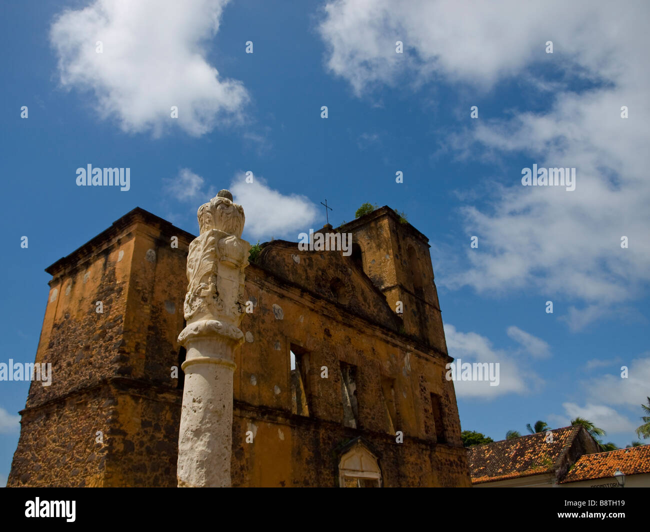 The Pelourinho slave whipping post in the historical town of Alcântara, Maranhão state, northeastern Brazil. Stock Photo