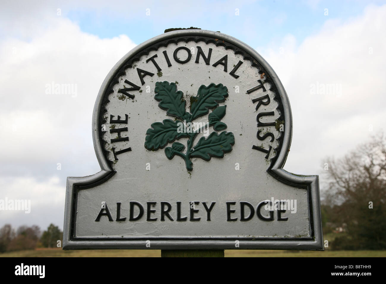 The National Trust sign showing Alderley Edge, Cheshire Stock Photo