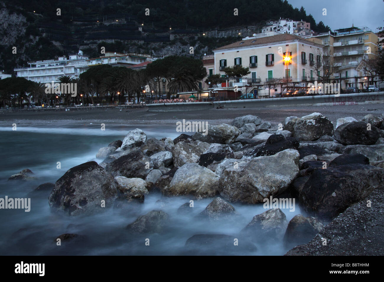 Amalfi Coast at Dusk Stock Photo - Alamy