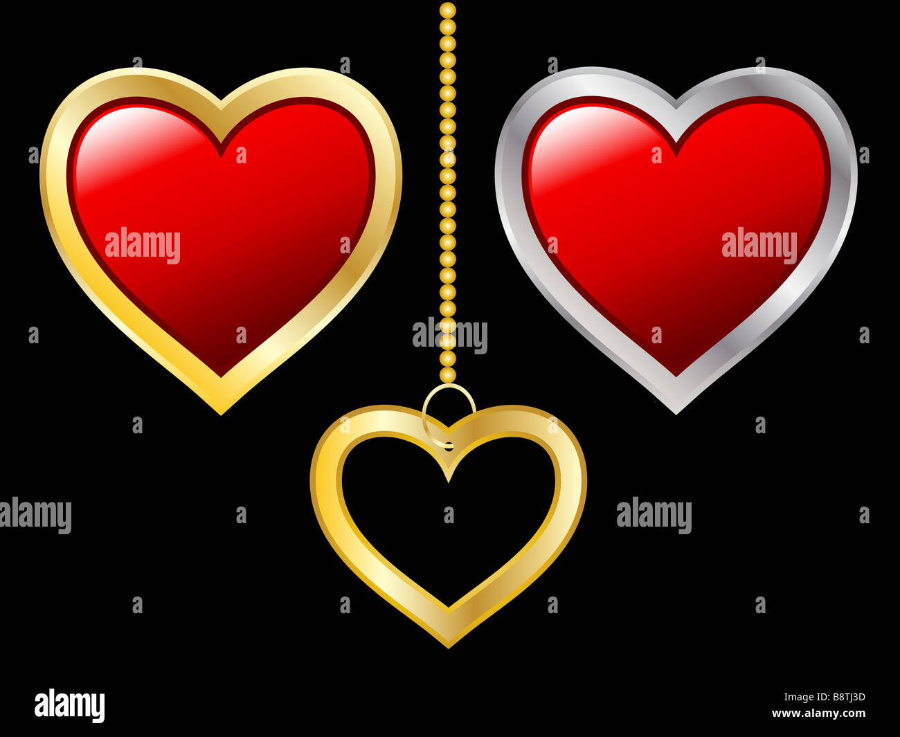 Various heart icons Stock Photo