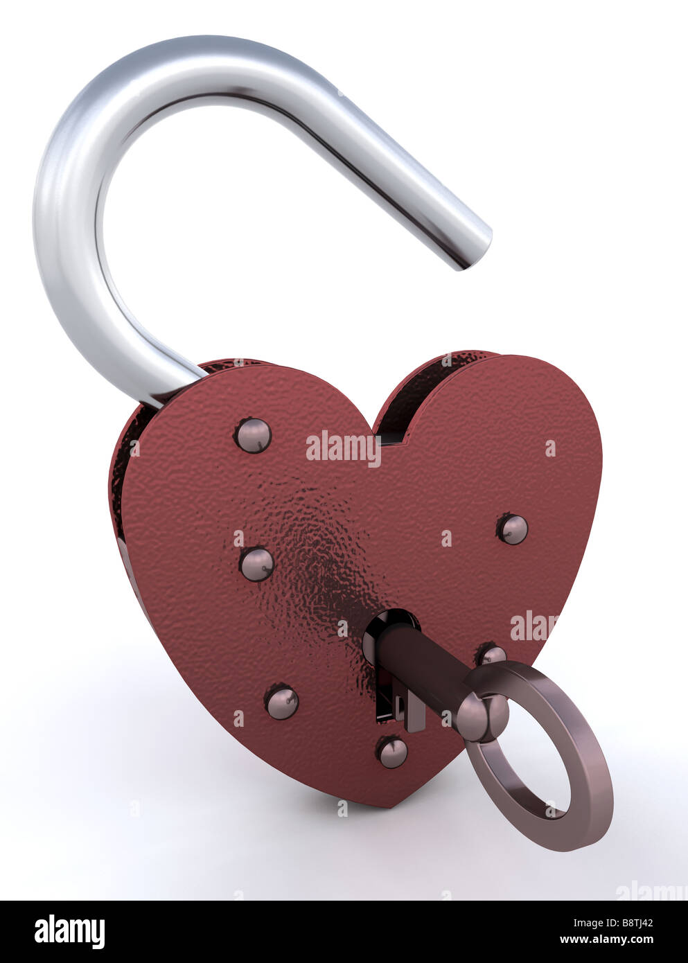 Unlocked heart shaped padlock Stock Photo Alamy