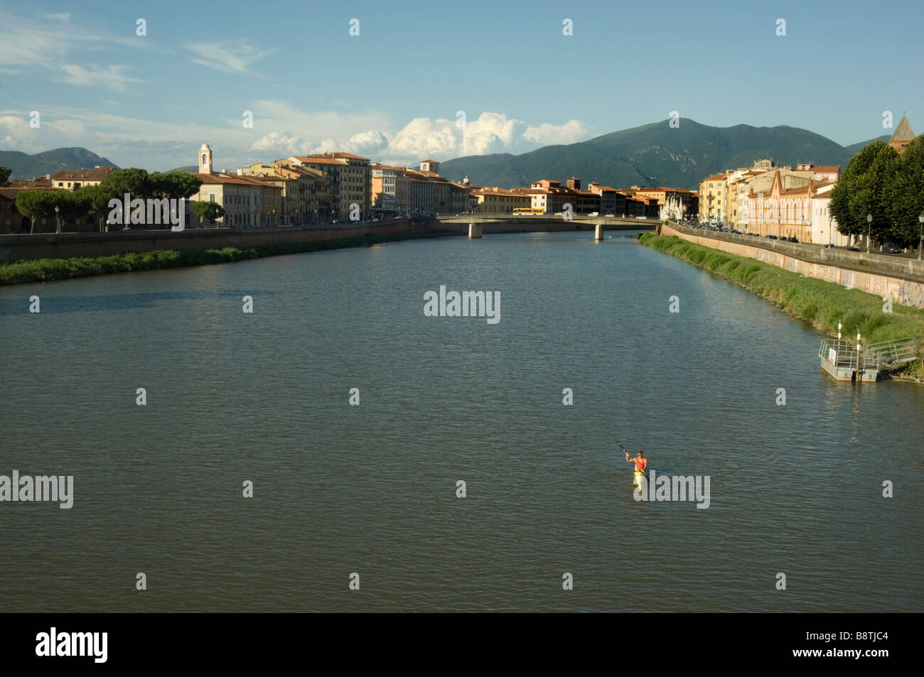 The Arno River in Pisa Italy Stock Photo