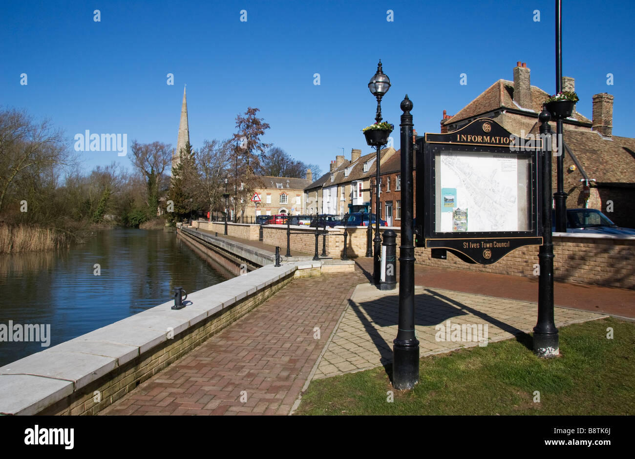 The quay at 'The Waits' in 'St Ives', Cambridgeshire, England, UK. Stock Photo