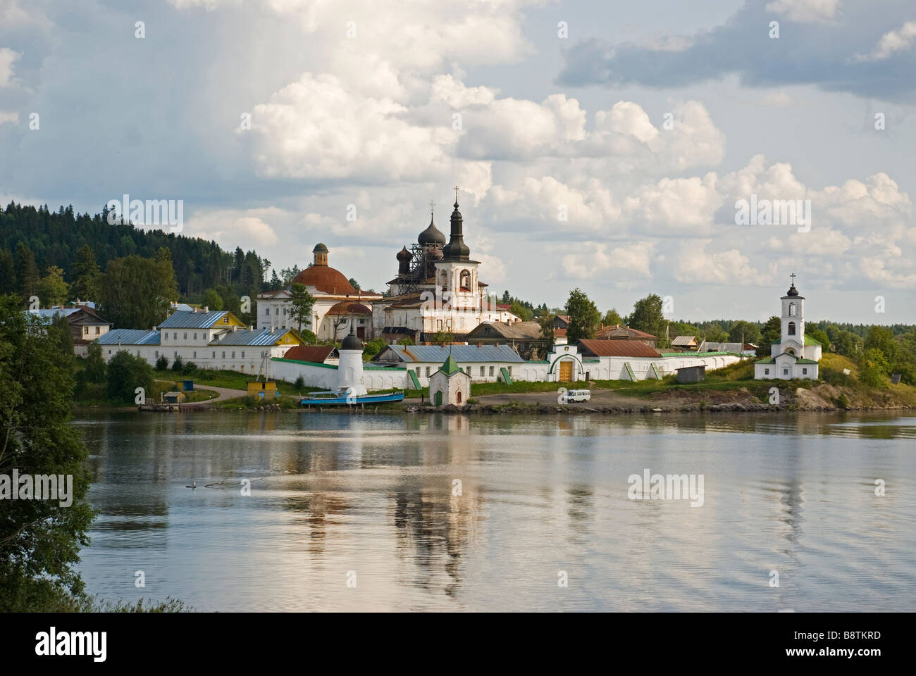 VolgaBaltic Waterway, Russia. Church of the Resurrection on the bank