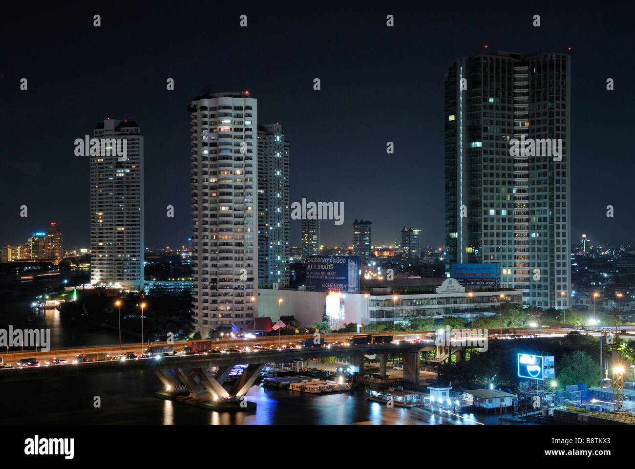 Skyscrapers, Bangkok at night Stock Photo - Alamy