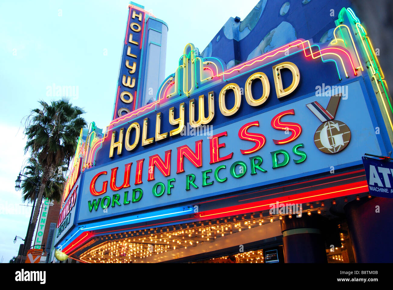 Hollywood Guiness World Records Museum at dusk, Hollywood Boulevard, Hollywood, Los Angeles, California, United States of America Stock Photo