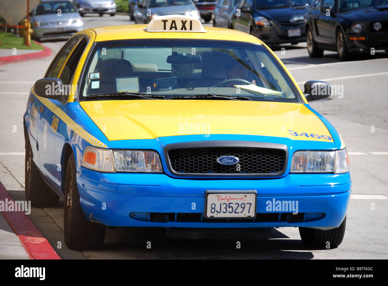 Los Angeles taxi, Wilshire Boulevard, Los Angeles, California, United States of America Stock Photo