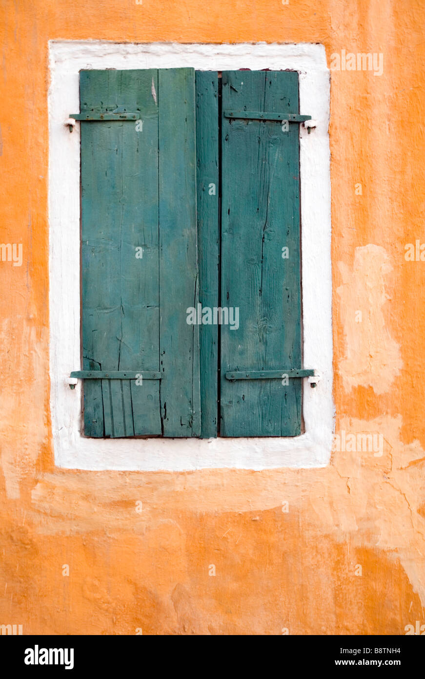 Window shutters - Assos, Kefalonia, Greece, Europe Stock Photo