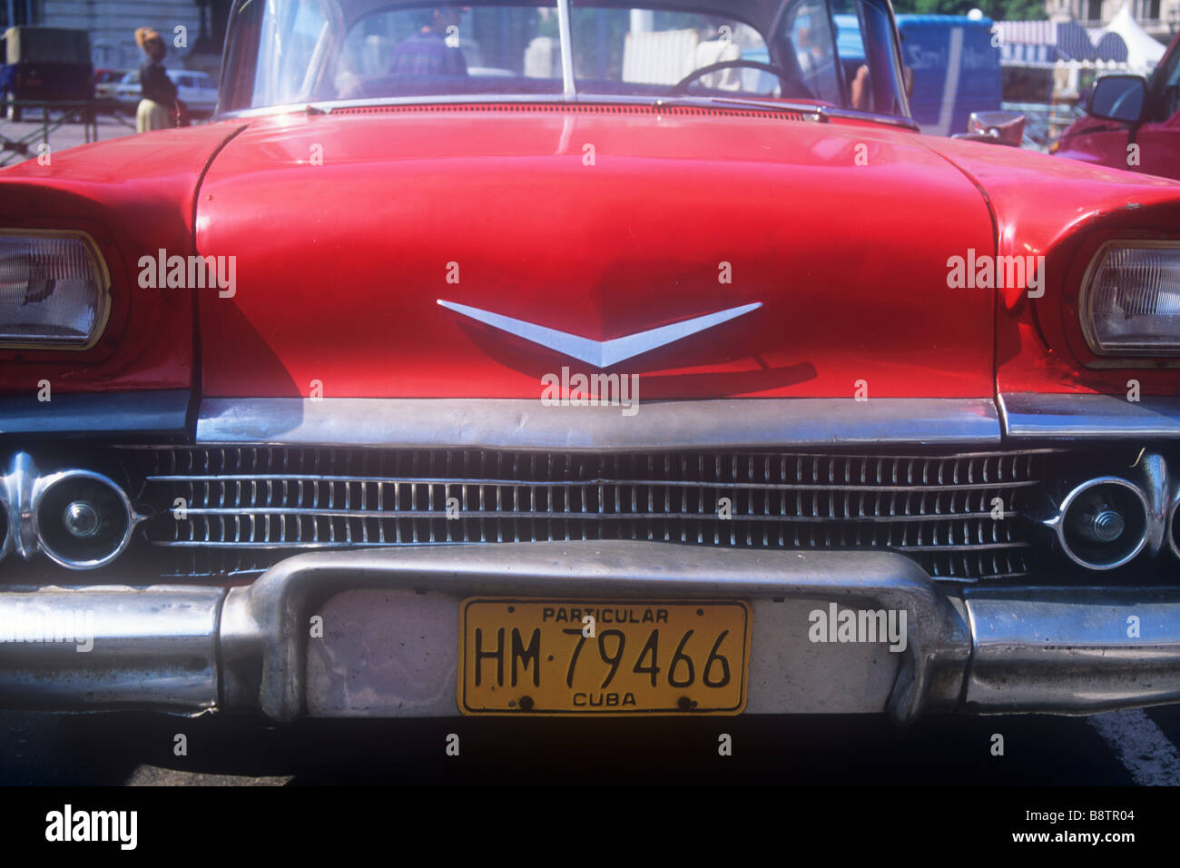 A vintage American car used as a taxi in Havana, Cuba Stock Photo