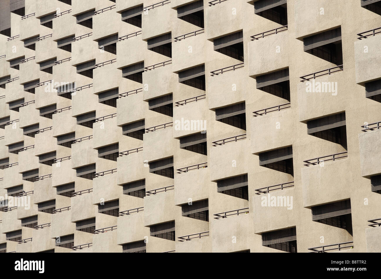Facade of residential building with balconies Stock Photo - Alamy