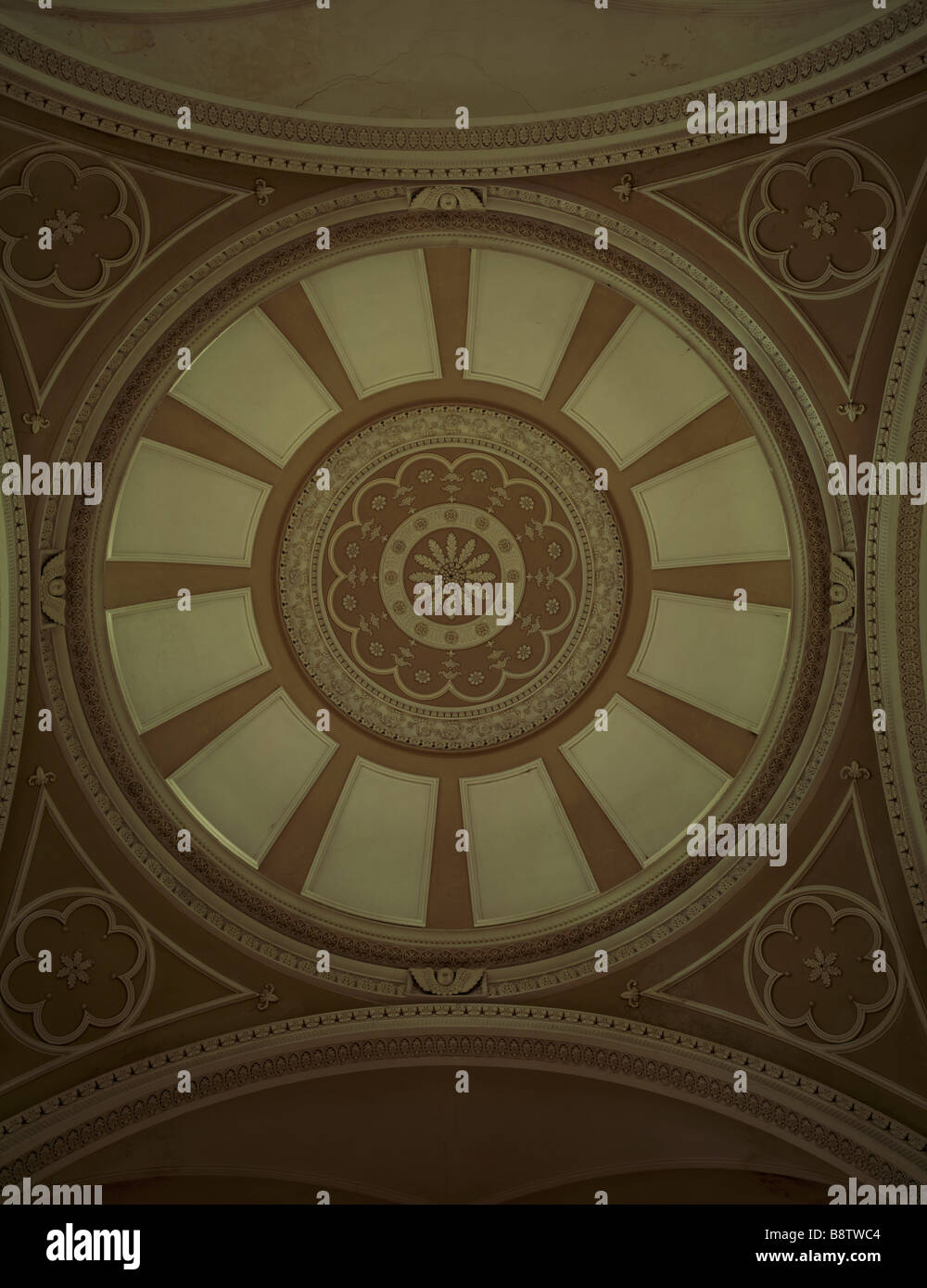 Details Of The Plaster Ceiling Of The Dome At Gibside Chapel