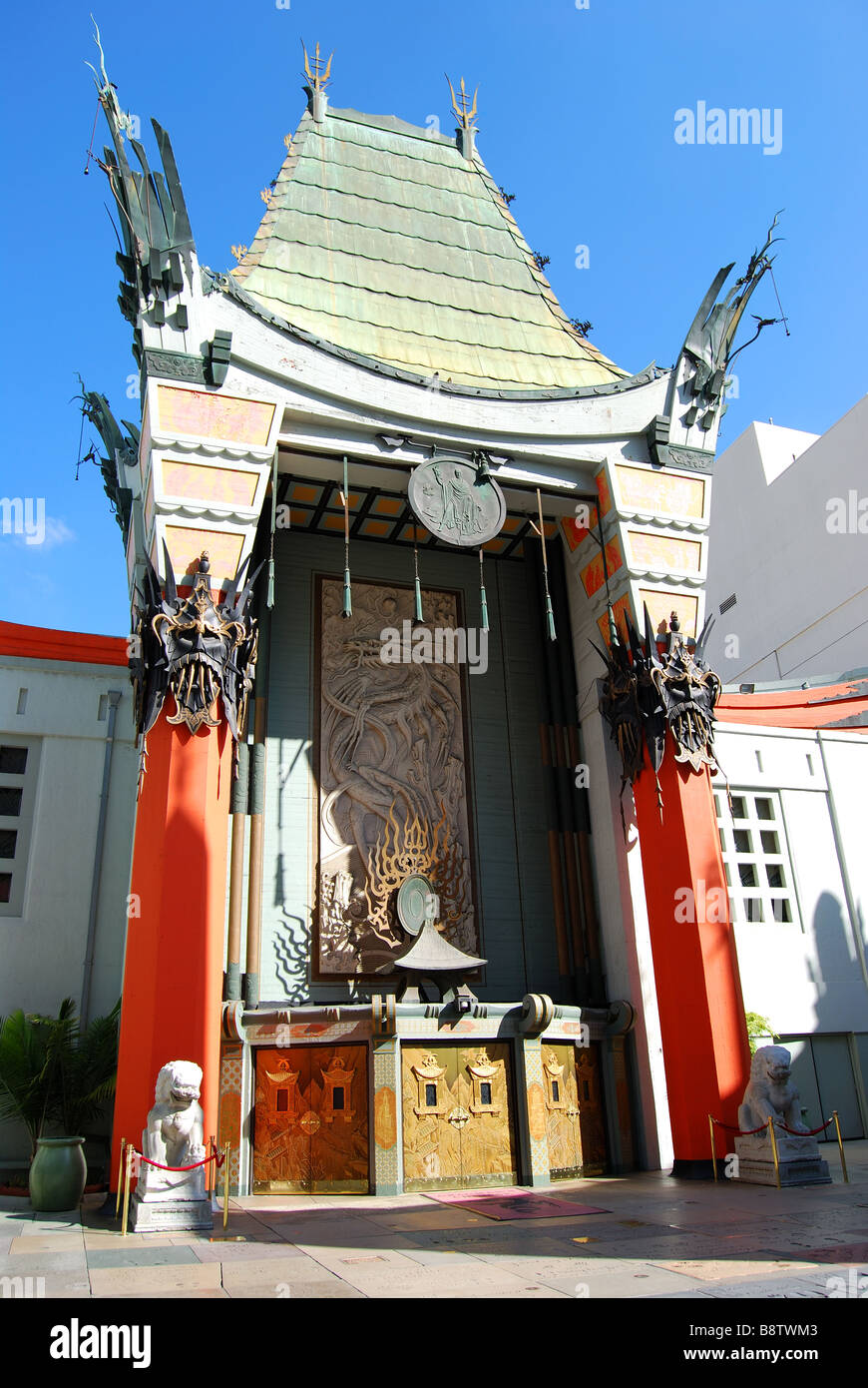 Entrance to TCL Grauman's Chinese Theatre, Hollywood Boulevard, Hollywood, Los Angeles, California, United States of America Stock Photo