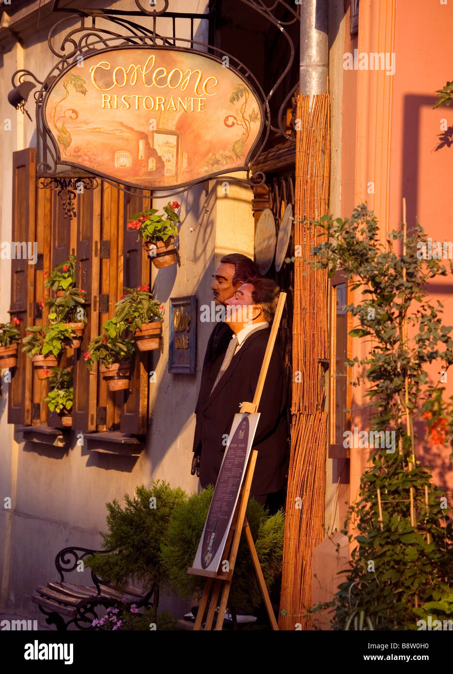Poland Krakow Italian restaurant Stock Photo