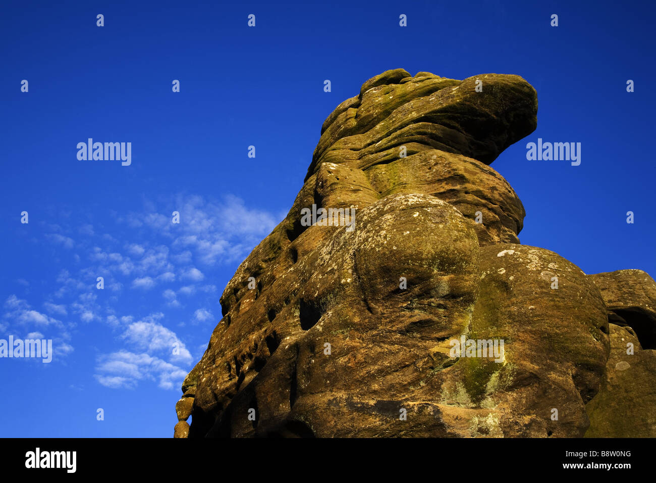 Part of the extraordinary millstone grit rock formations at Brimham Rocks Nidderdale North Yorkshire Stock Photo