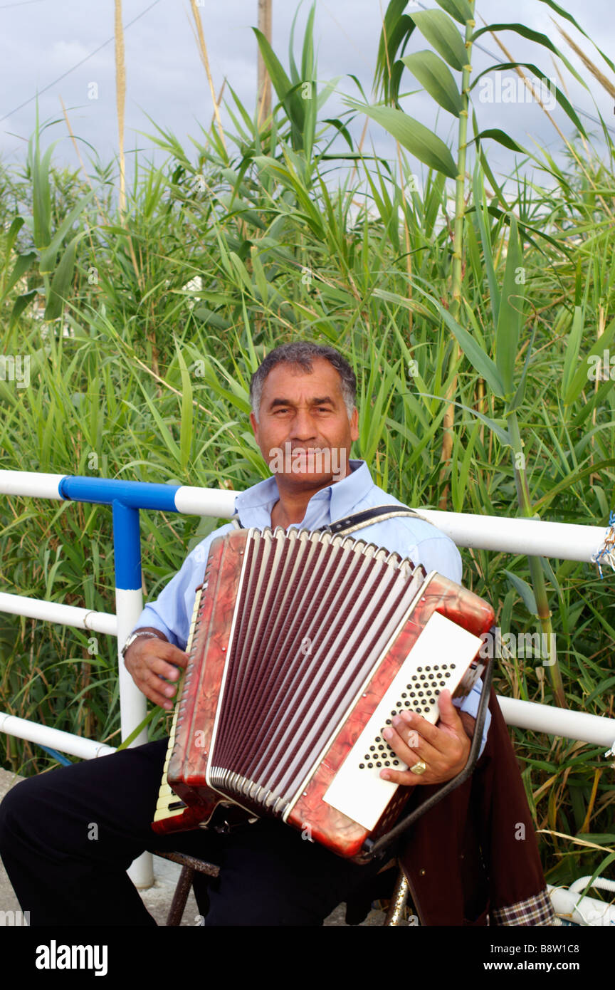 Cretan street entertainer Stock Photo