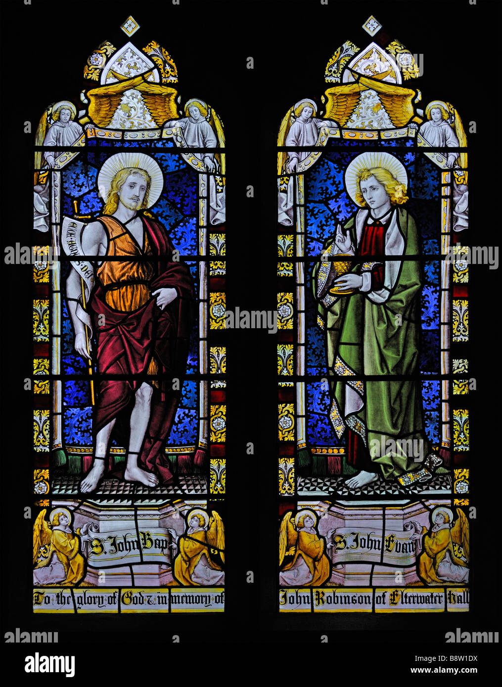 South Chancel window. Holy Trinity Church, Chapel Stile, Langdale. Lake District National Park, Cumbria, England, U.K., Europe. Stock Photo