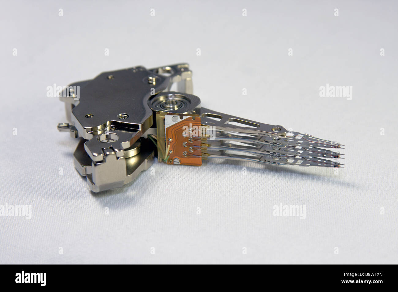Close up of the hard disk drive head. Stock Photo